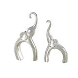 Modern Silver Elephant Sculptures – Set of 2 | Luxury Home Decor
