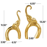 Modern Gold Elephant Sculptures – Set of 2 | Luxury Home Decor