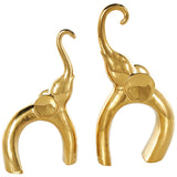 Modern Gold Elephant Sculptures – Set of 2 | Luxury Home Decor