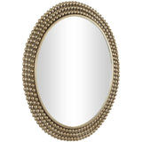 Luxury Gold Beaded Round Wall Mirror