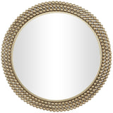 Luxury Gold Beaded Round Wall Mirror