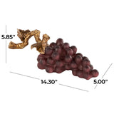 Luxury Burgundy Grape Cluster with Gold Vine – Kitchen Decor