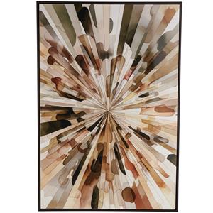 Canvas Art - Multi Colored Abstract Radial Living Room Framed Wall Art with Black Frame, 33