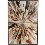 Canvas Art - Multi Colored Abstract Radial Living Room Framed Wall Art with Black Frame, 33" x 2" x 48"