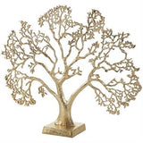 Gold Aluminum Metal Tree Sculpture, 26" x 6" x 22"