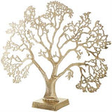 Gold Aluminum Metal Tree Sculpture, 26" x 6" x 22"