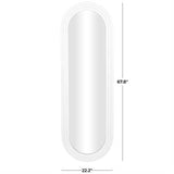 White Wooden Oval Wall Mirror with layered Frame - 22" X 1" X 68"
