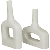Modern White Abstract Vases Set of 2 | Luxury Home Decor