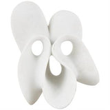 White PolystOne Abstract Wavy Shaped Sculpture with Cutouts and Speckled Texturing - 9" X 7" X 12"