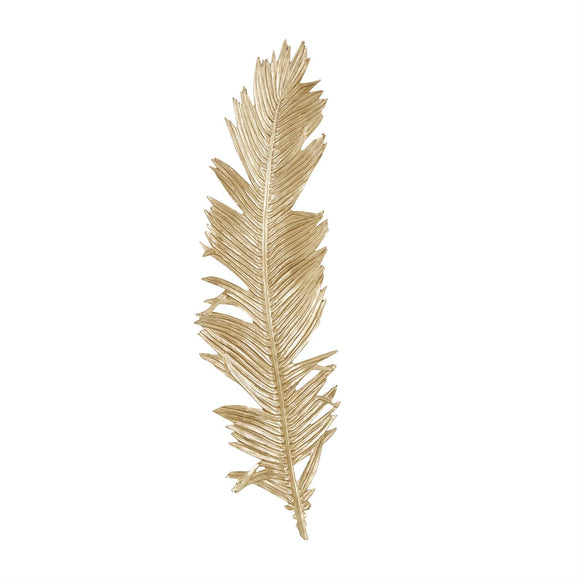 Gold Polystone Bird Large Metallic Feather Wall Decor - 14