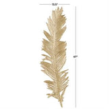 Gold Polystone Bird Large Metallic Feather Wall Decor - 14" X 2" X 47"