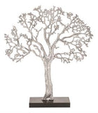 Silver Aluminum Metal Tree Sculpture, 17" x 4" x 19"