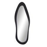 Black Wooden Abstract Wavy Room Wall Mirror