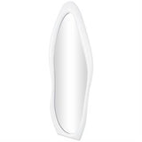 White Wooden Abstract Wavy Wall Mirror  24" X 2" X 63"
