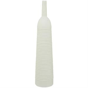 The Novogratz White Metal Grooved Decorative Vase, 8