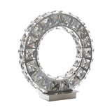 Round Crystal Extravaganza 11" Table Lamp // Chrome