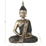 Elegant Gold & Black Meditating Buddha Statue – Luxury Zen Home Decor