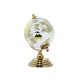 Cosmopolitan Gold Aluminium Metal Globe with Tiered Base - 7" X 6" X 10"