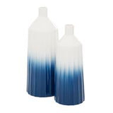 Blue Ceramic Handmade Ombre Vase Set of 2 16",14"H