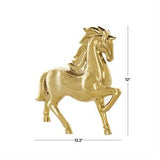 Gold Ceramic Horse Prancing Sculpture - 12" X 4" X 12"