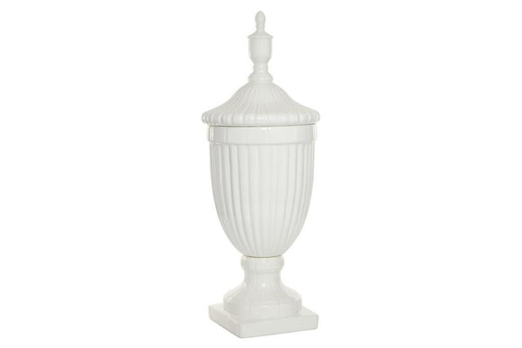 White Ceramic Decorative Jars with Lid - 10