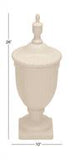 White Ceramic Decorative Jars with Lid - 10" X 10" X 26"