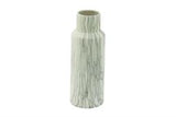 White Ceramic Faux Marble Vase - 6" X 6" X 15"