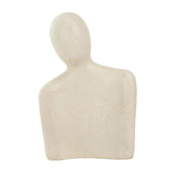 Modern Abstract Couple Sculpture – Black & Ivory Embrace Statue
