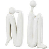 White Polystone People Bookends