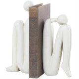 White Polystone People Bookends