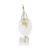 Elegant Gold & Ivory Ballerina Sculpture – Modern Decorative Figurine