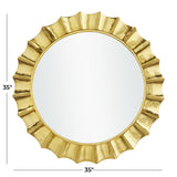 Gold Aluminum Metal Starburst Room Wall Mirror