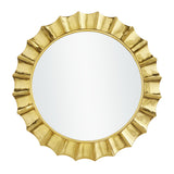 Gold Aluminum Metal Starburst Room Wall Mirror