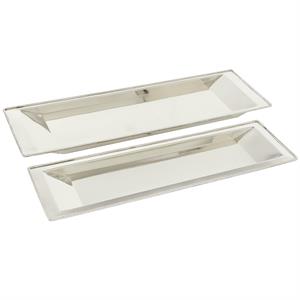 The Novogratz White Stainless Steel Metal Living Room Decor Tray, Set of 2 25