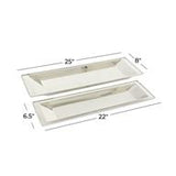 The Novogratz White Stainless Steel Metal Living Room Decor Tray, Set of 2 25", 22"W