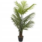 Green Faux Foliage Areca Palm Artificial Plant with Black Fluted Pot - 32" X 32" X 43"