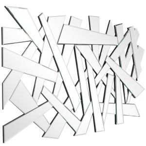 Silver Glass Abstract Wall Mirror -  47