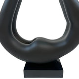 Yoga Black Sculpture - Wood Base - Home Decor