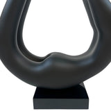 Yoga Black Sculpture - White Base - Home Decor