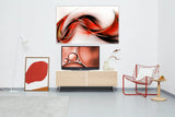 Tempered Glass Art - Red, Black & Gold Abstract Wall Art Decor