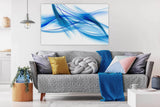 Tempered Glass Art - Abstract Blue Wall Art Decor