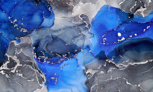Tempered Glass Art - Blue Abstract Wall Art Decor