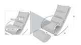 Modern Grey Rocking Chair with Ottoman – PU Leather & Chrome