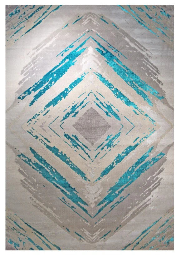 Antik Collection Grey and Turquoise Rug