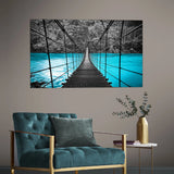 Tempered Glass Art  - Blue Water Bridge Wall Art Decor