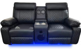 Baltimore Black Power Recliner Sofa Set – LED Lights & Built-In Speakers