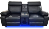 Baltimore Black Power Recliner Sofa Set – LED Lights & Built-In Speakers