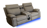 Baltimore Grey Power Recliner Sofa Set – LED Lights & Built-In Speakers