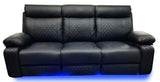 Baltimore Black Power Recliner Sofa Set – LED Lights & Built-In Speakers