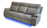 Baltimore Grey Power Recliner Sofa Set – LED Lights & Built-In Speakers